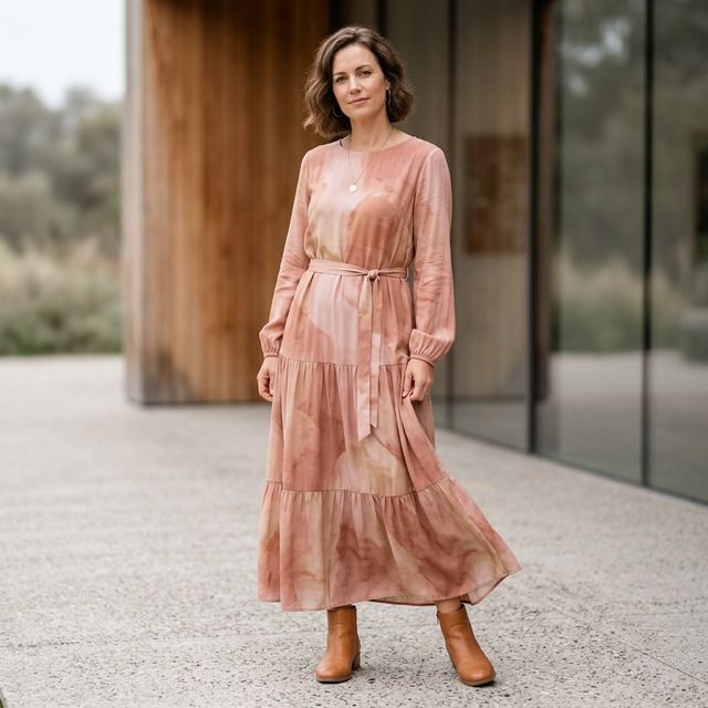 Vestido Bohemio Lady en tonos rosas