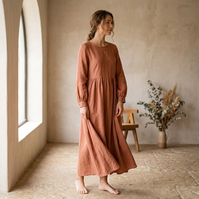 Vestido Lady terracota